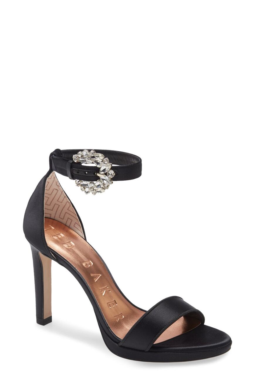 Ted Baker London Embellished Black Claudee Sandals Size 37.5